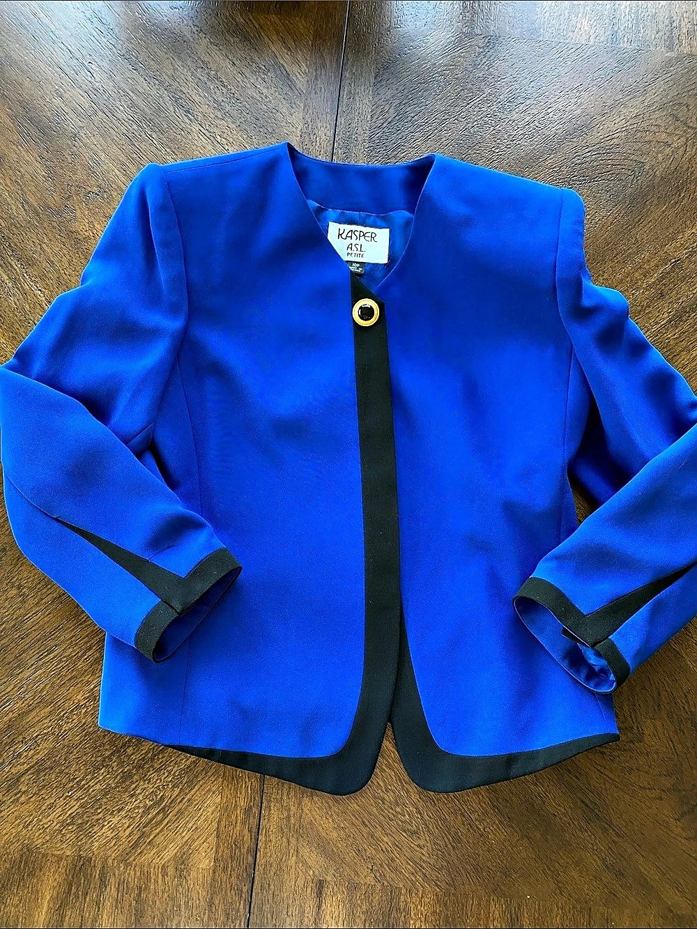 Kasper Cobalt Blue Trim Blazer Size Small Like New